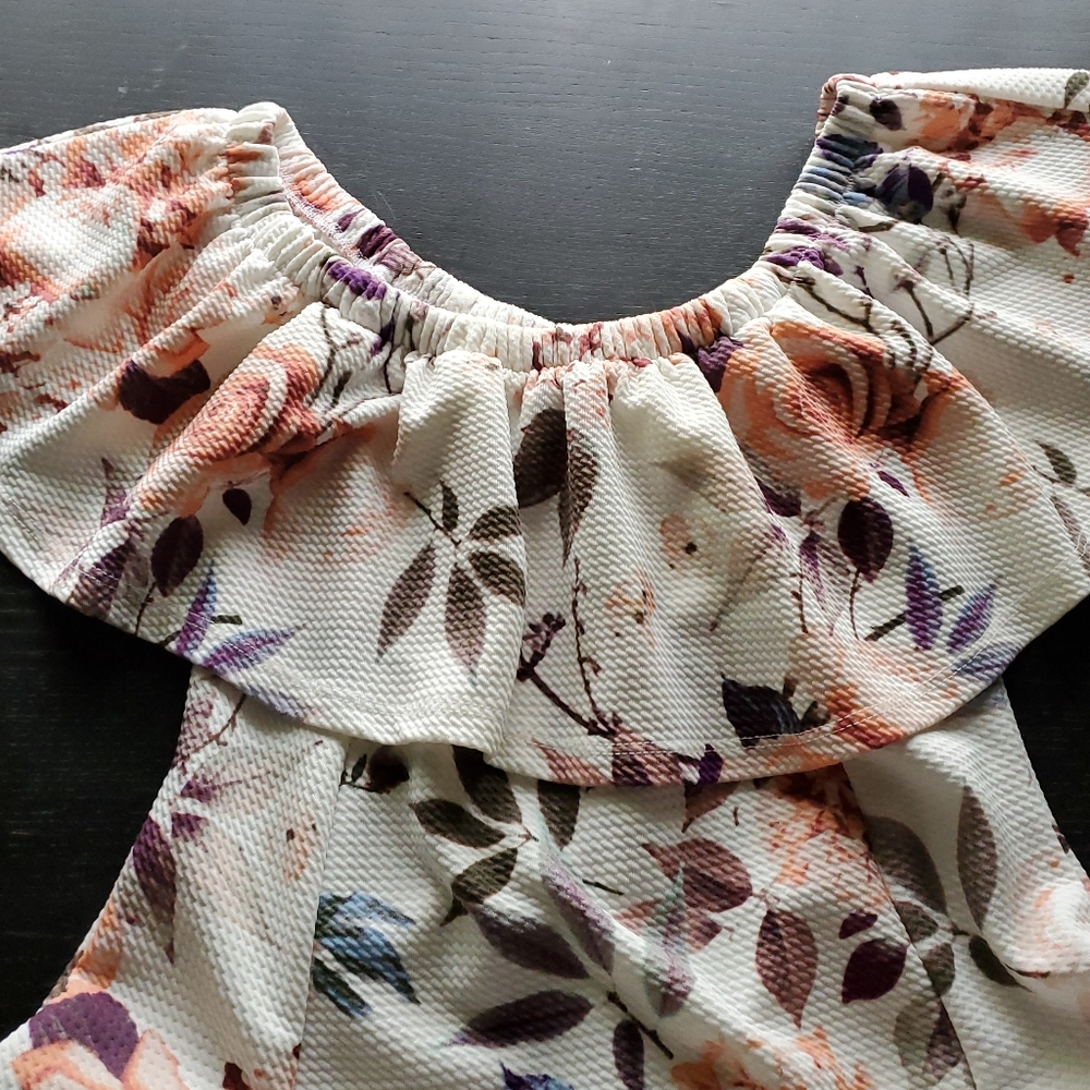 Off-the-shoulder Floral Dress